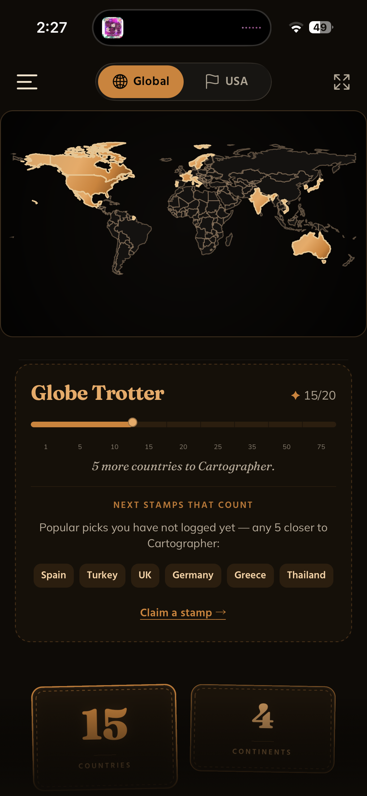 Passport screen
